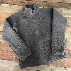 Columbia Women's Gray Sherpa Pockets Full Zip Jacket Sz XS Outdoors Hiking Warm